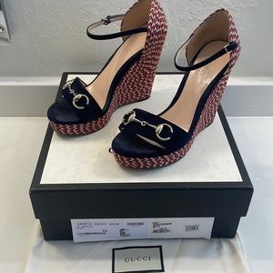 Red, White, and Blue Platforms with Suede Trim